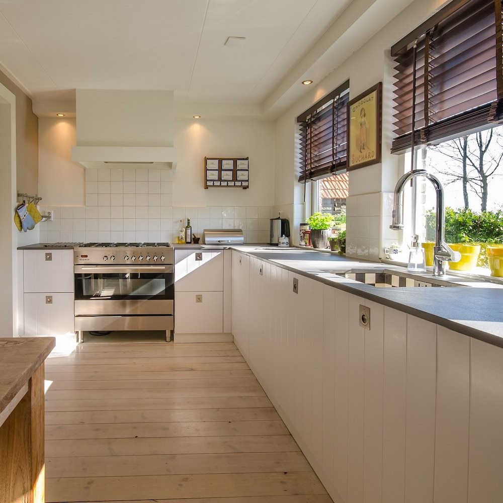 Modern kitchen and dining area